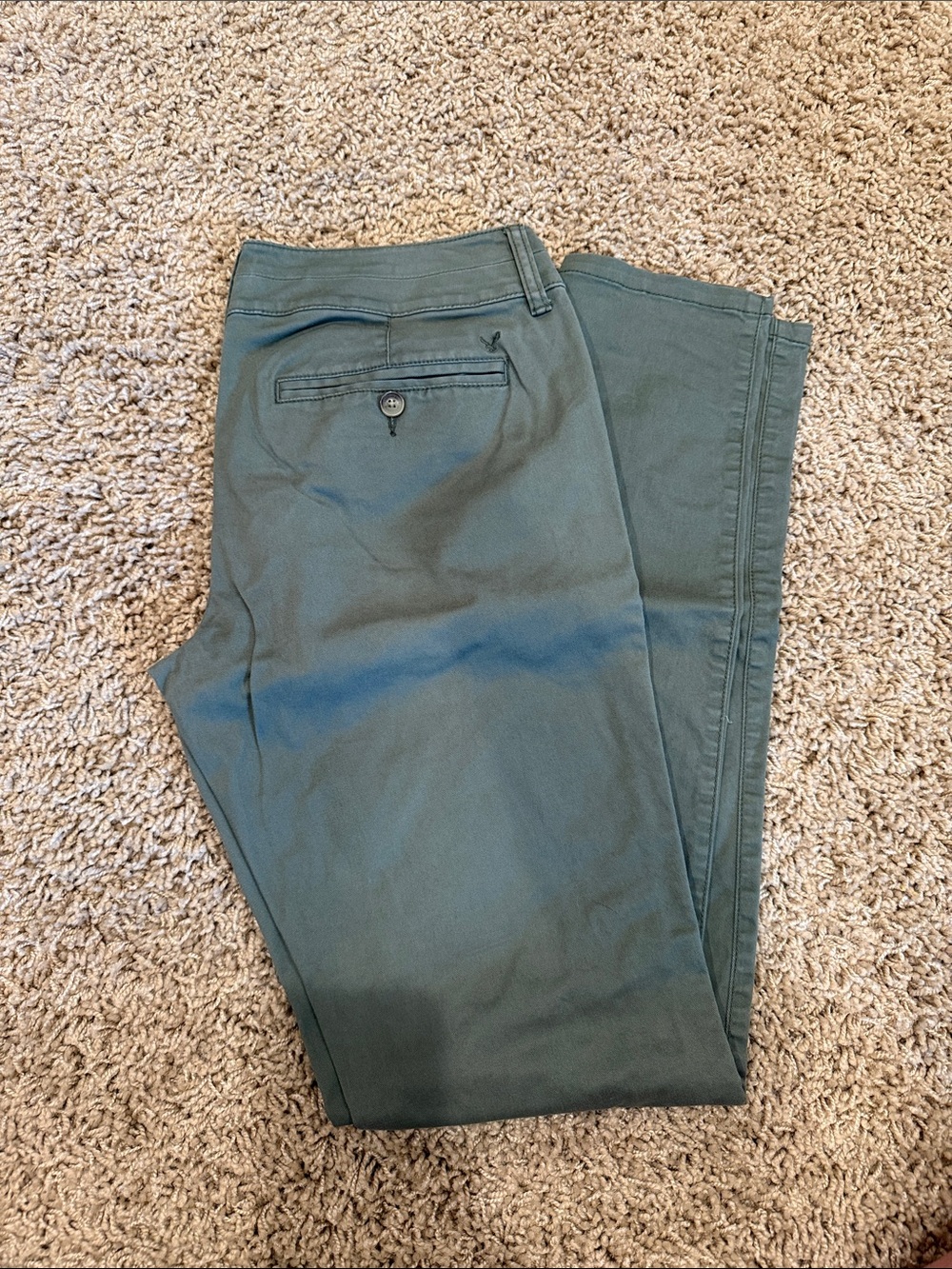 American Eagle Outfitters Women's Skinny Pants in Olive Green